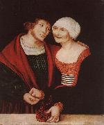 CRANACH, Lucas the Elder, Amorous Old Woman and Young Man gjkh